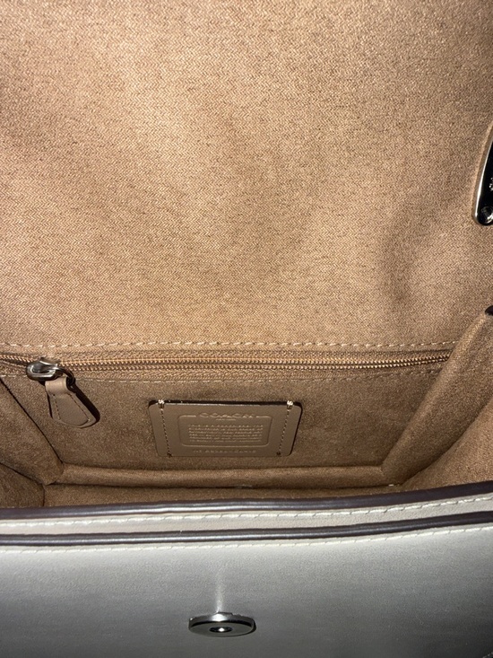 Coach Morgan Square Refine Calf Leather Crossbody CL416 Chalk Silver - Picture 11 of 16